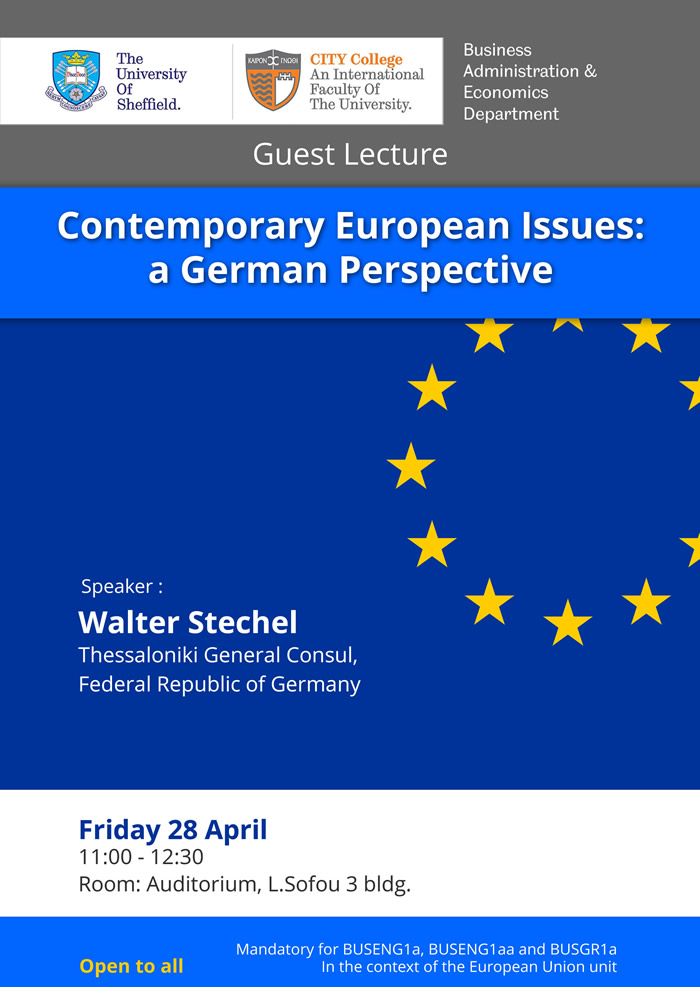 Lecture on Contemporary European Issues by Mr Walter Stechel