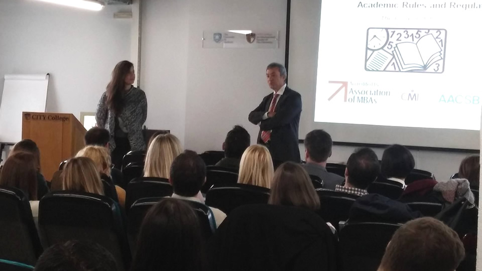The Executive MBA of the International Faculty in Thessaloniki - Dr. Megaklis Petmezas warmly welcomed all students