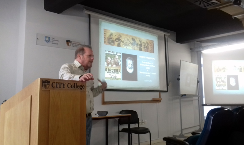 The English Studies Department of the International Faculty of the University of Sheffield, CITY College recently hosted Prof. Adam Piette, Head of the School of English, and Dr. Gabriel Ozon, Lecturer in the School of English