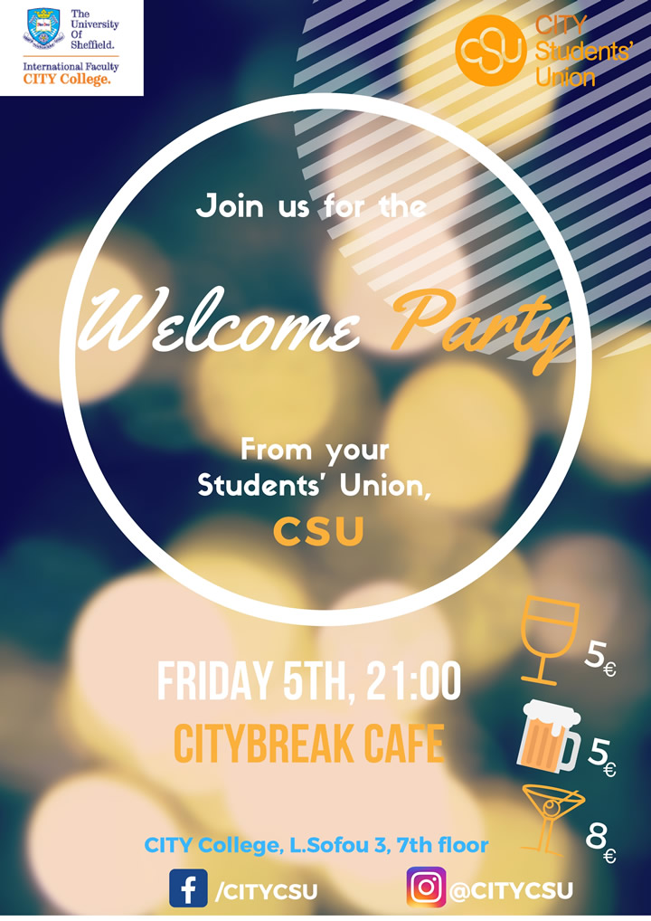 Welcome Party by the International Faculty CITY College Students' Union (CSU)