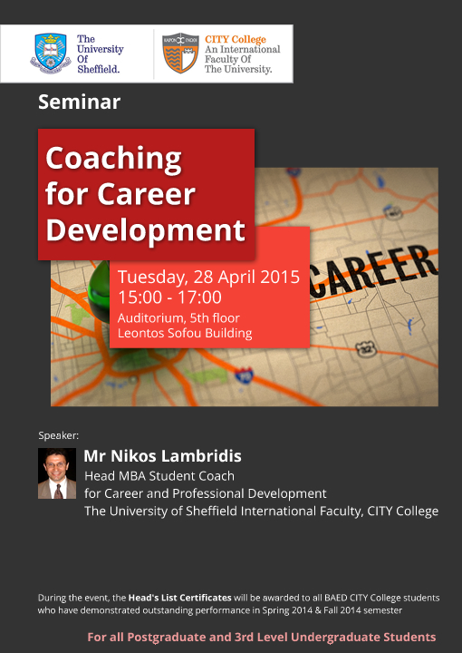 Seminar on ‘Coaching for Career Development’ by Mr Lambridis