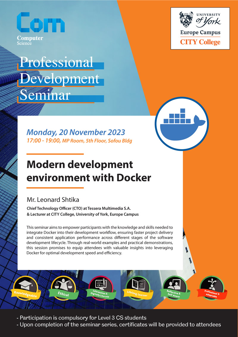 Professional Development Seminar Series by CITY College Computer Science Department