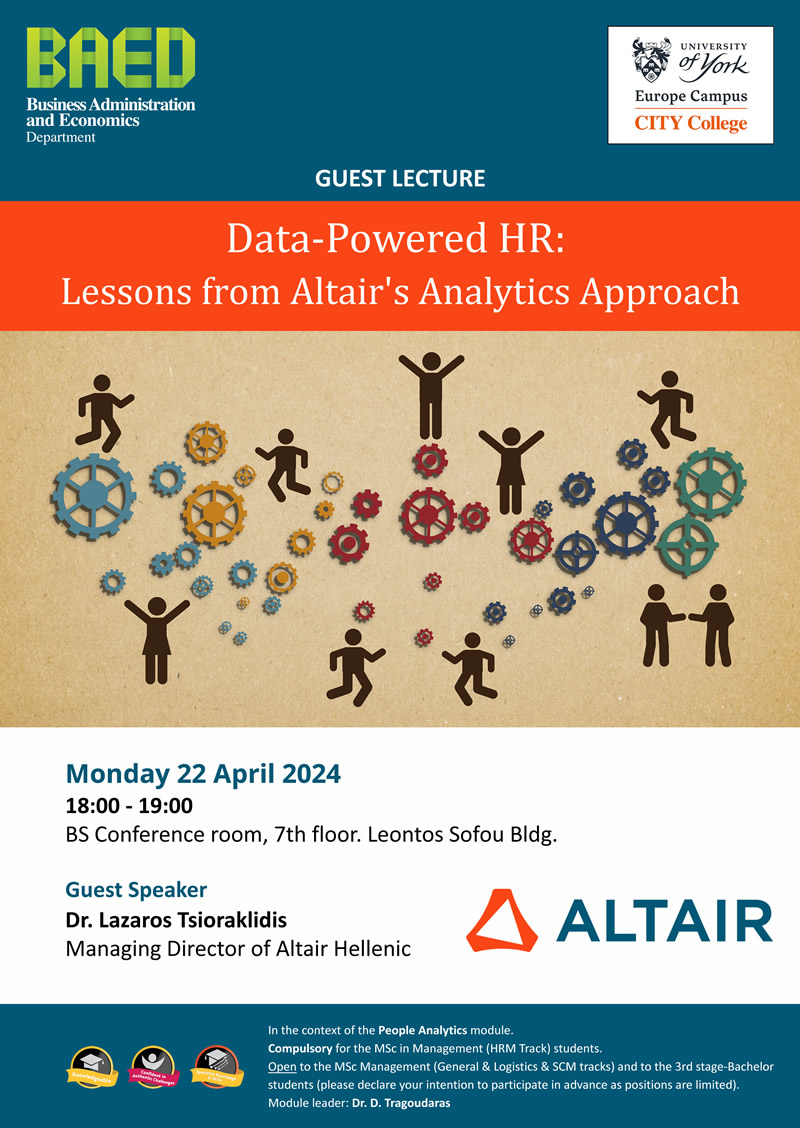 Guest Lecture - Data-Powered HR - Lessons from Altair's Analytics Approach