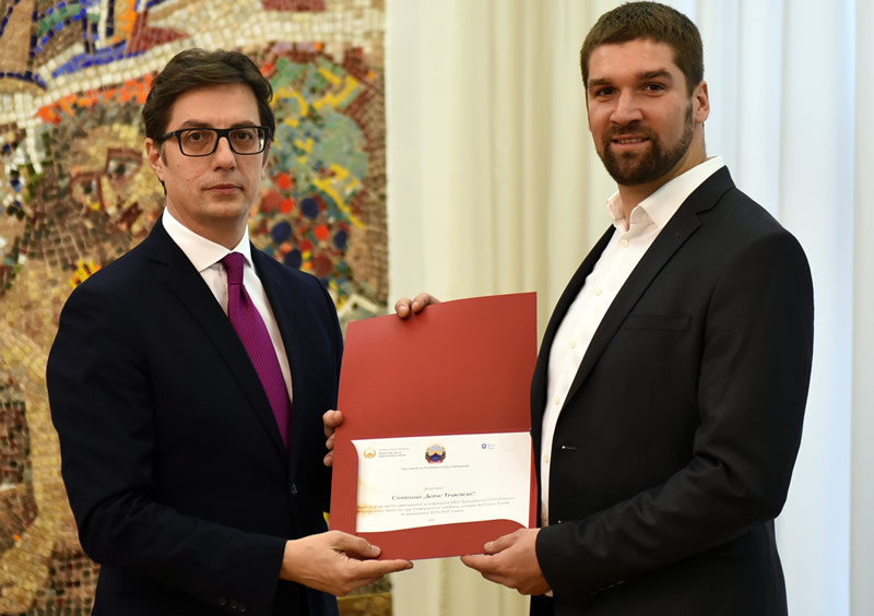 Scholarship recipients were awarded their scholarship to attend the Executive MBA programme by the President of North Macedonia, Mr Stevo Pendarovski