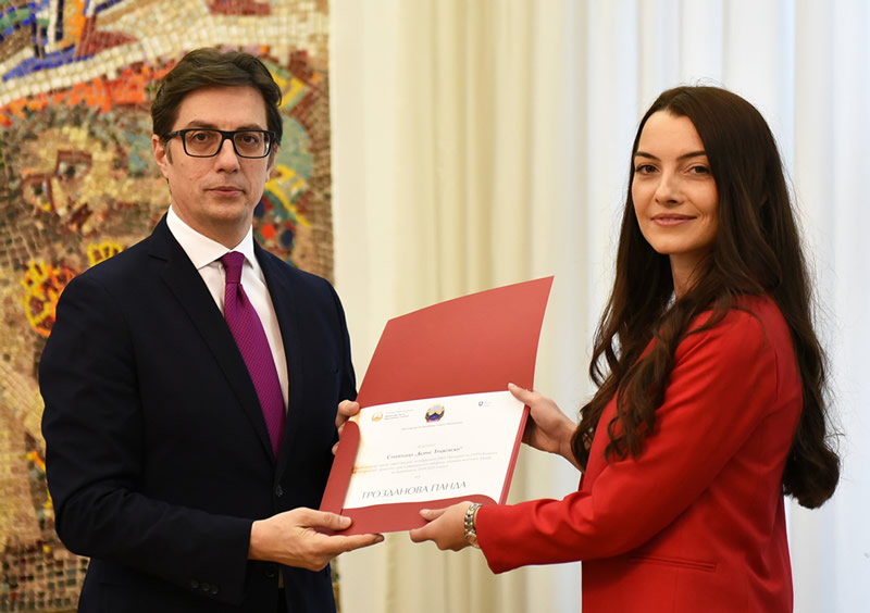 Scholarship recipients were awarded their scholarship to attend the Executive MBA programme by the President of North Macedonia, Mr Stevo Pendarovski
