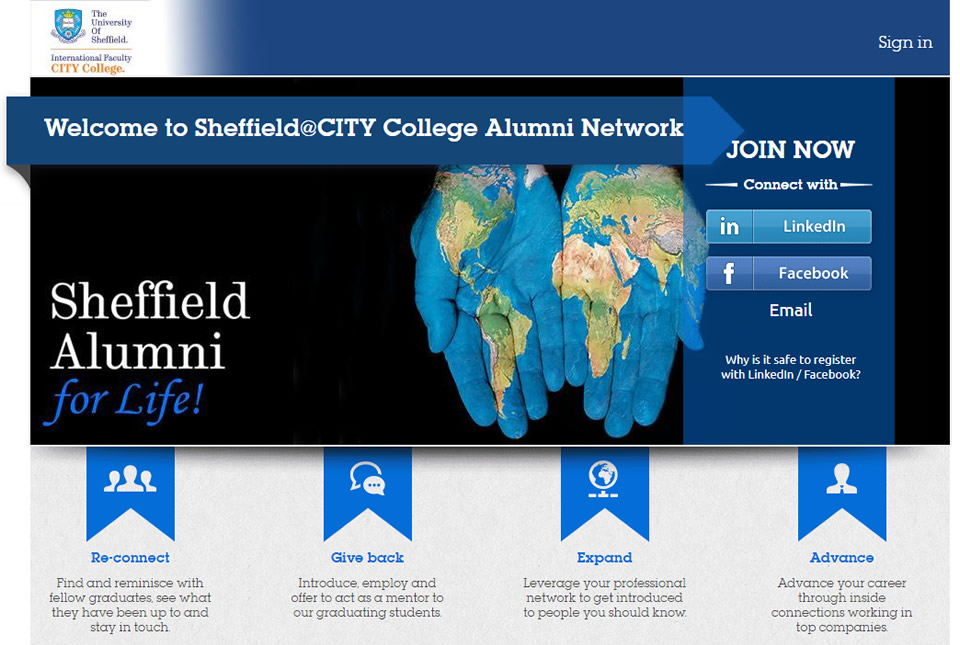 Join the Sheffield@CITY College Alumni Network