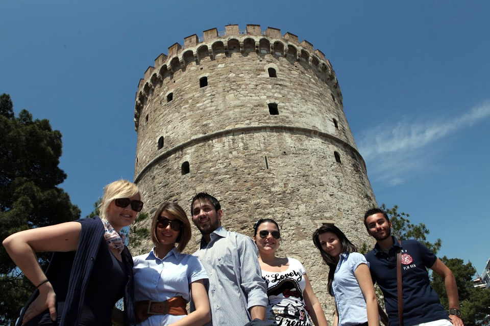CITY College students strolling around Thessaloniki